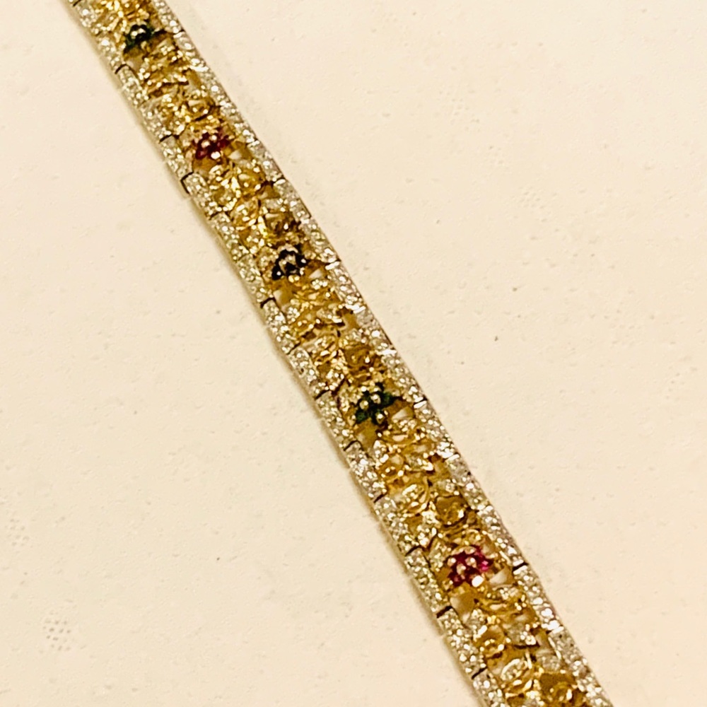 Amazing 18K Vermeil w/ 42 Gemstones